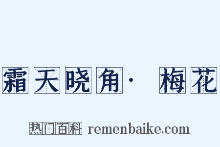 霜天晓角·梅花是什么意思的图片